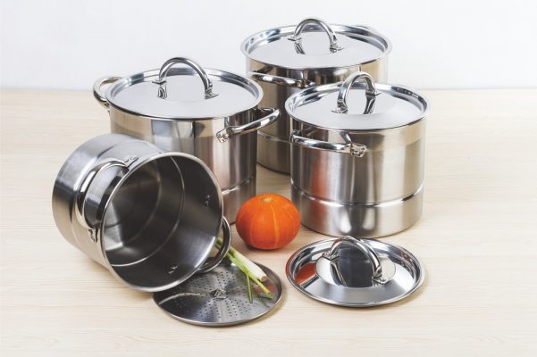 4 in 1 Stock Pot Stainless Steel Lid with Steamer Plate